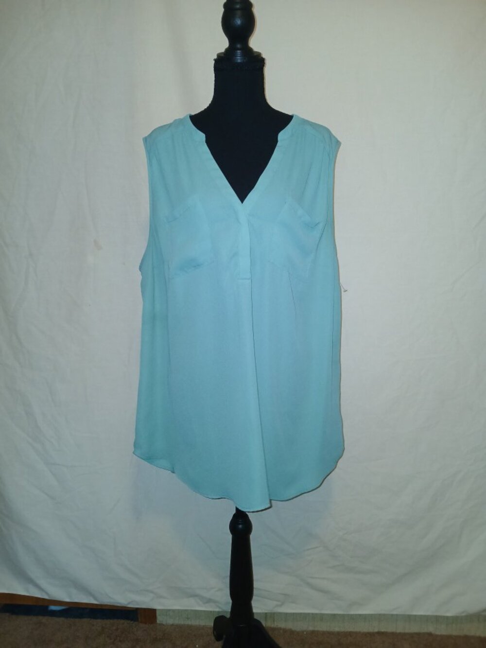 Torrid Women’s Light Blue Sheer Sleeveless Blouse